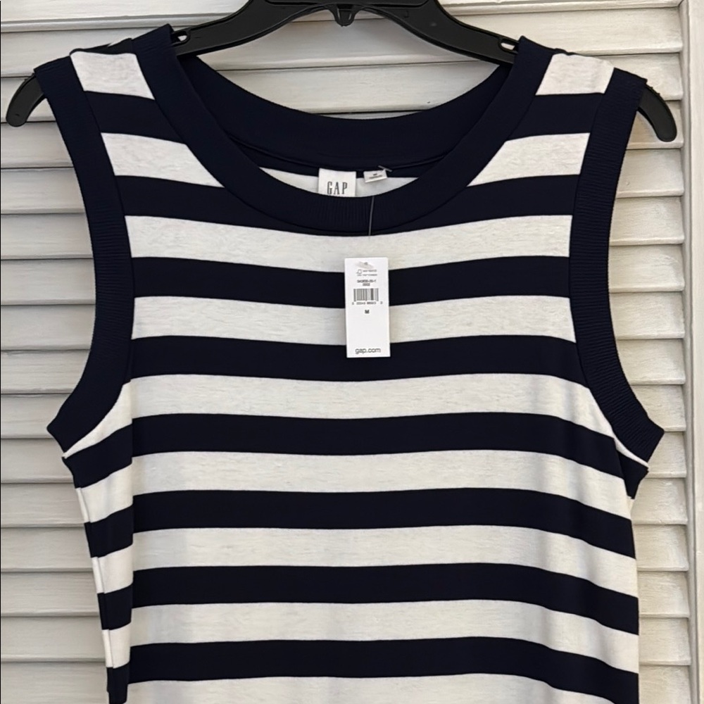 NWT Gap Striped Navy and White Sleeveless Dress - Picture 5 of 5